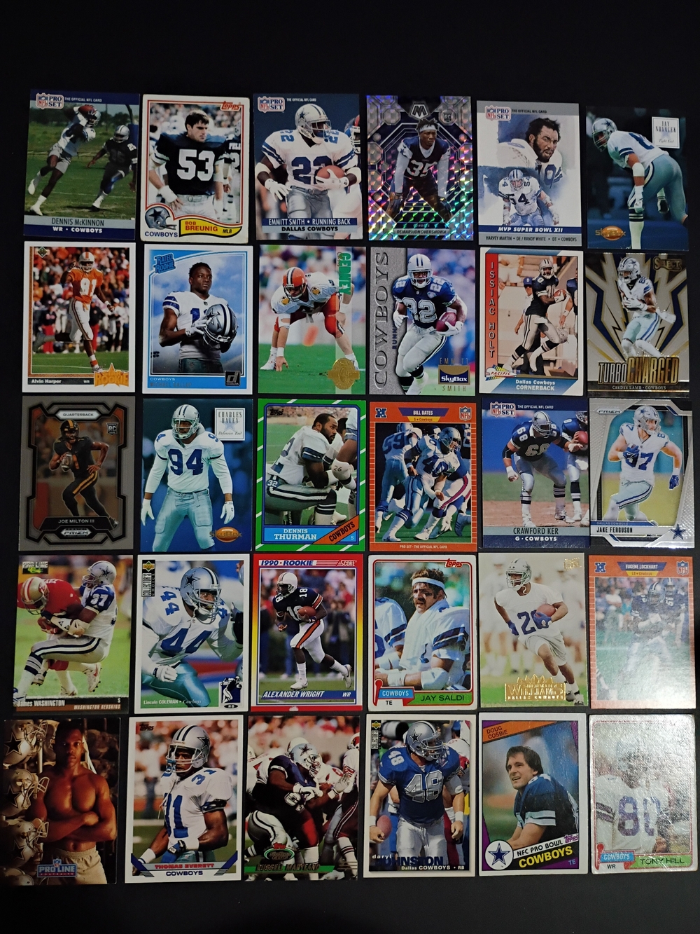 30 Dallas Cowboys footballl Cards Ceedee Lamb Emmitt Smith Novacek Moose Haley